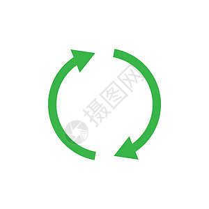 回收站图标符号简单设计回收旋转导航插图绿色白色圆圈运动环形按钮图片