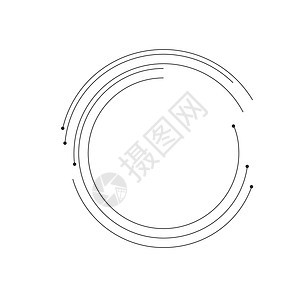 圆形的未来线条 螺旋图 技术圆标志 设计元素 抽象的几何形状 您的文本的中间空间 在白色背景上孤立的矢量图图片