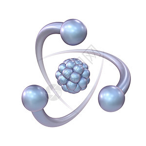 蓝色紫外线原子标志 3D背景图片