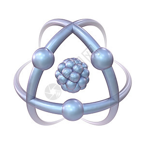 蓝色原子符号 3D背景图片