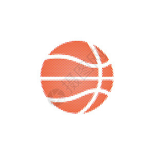 在白色背景上的篮球半色调 程式化的篮球点 它制作图案矢量图片