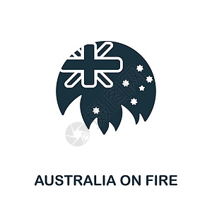 澳大利亚收藏的澳大利亚火灾图标 用于模板网页设计和信息图表的简单线条澳大利亚火灾图标图片