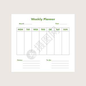 每周计划表白色商业信息数字日程笔记本议程日记教育插图图片