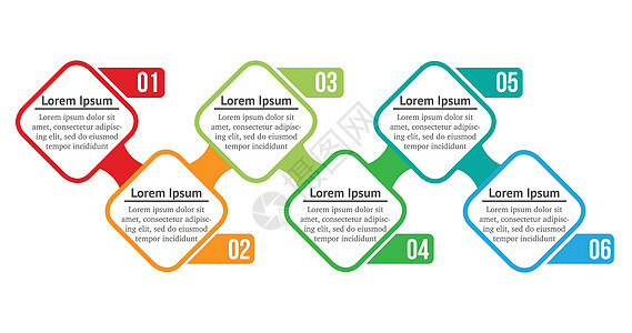 矢量信息图表正方形有 6 个选项或步骤 经营理念的信息图表 可用于演示工作流布局流程图流程图信息图图片