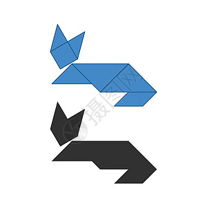 猫七巧板 传统中国解剖拼图七块瓷砖  几何形状三角形方形菱形平行四边形 有助于培养分析能力的儿童棋盘游戏 它制作图案矢量技能提升图片