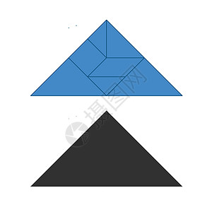 七巧板 传统中国解剖拼图七块瓷砖  几何形状三角形方形菱形平行四边形 有助于培养分析能力的儿童棋盘游戏 韦克托乐趣凸形标识智力数图片