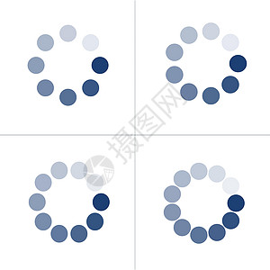 加载具有不同数量的点或圆圈的图标集 缓冲加载器或预加载器 下载或上传 收集简单的网络下载 它制作图案矢量图片