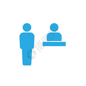 客户服务台图标简单设计会议文档公司游客出纳员柜台零售顾客文员商业图片