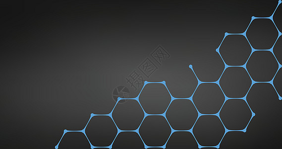 六角形纳米技术分子网格黑暗图图片