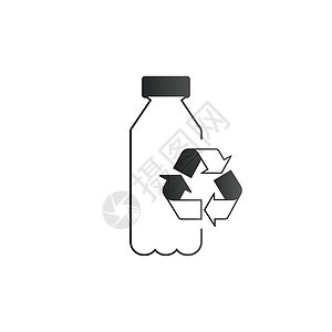 带有回收标志的塑料瓶 在白色背景上孤立的股票矢量图塑料苏打蓝色环境生态水滴气泡瓶子饮料生活图片