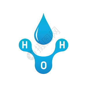 水分子 H2O 科学元素的化学模型 集成颗粒氢氧天然无机化合物 在白色背景上隔离的矢量图生物公式活力环境圆圈生物学代理人蓝色纽带图片