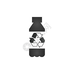 带有回收标志的塑料瓶 在白色背景上孤立的股票矢量图矿物饮料生活塑料水滴口渴环境瓶子气泡蓝色图片