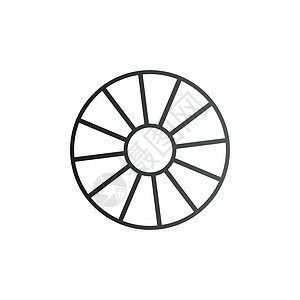 车轮图标 在白色背景上孤立的矢量图图片