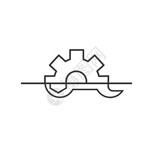 扳手和齿轮图标是开发和定制的象征 在白色背景上孤立的矢量图图片