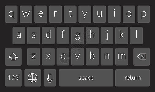 手机键盘模板  Qwerty 智能手机矢量键盘 数字 ui 屏幕触摸屏 fon信使界面字体网络小样体验商业插图按钮字母图片