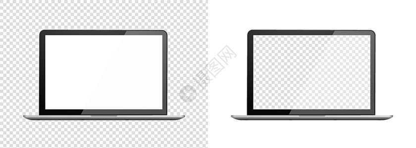 打开笔记本电脑模型 个人电脑样机前视图 带有空白屏幕银色的便携式小工具 它制作图案矢量图片