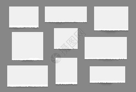 撕破的纸边 白色笔记本纸条 矢量馅饼注意表现实设计图片