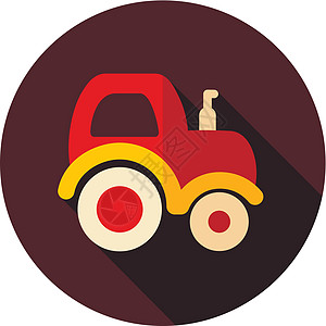 拖拉机图标 农机收获插图农业农场乡村运输收成场地机械车辆图片