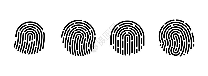 指纹图标 矢量指纹触摸 ID 图 验证码图片