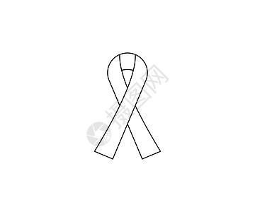 白色背景上的意识丝带 矢量图机构徽章活动单线草图横幅女性癌症社会粉色图片