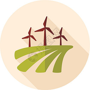 场平面 ico 上的风车技术绿色农场环境场地发电机活力力量生态涡轮图片