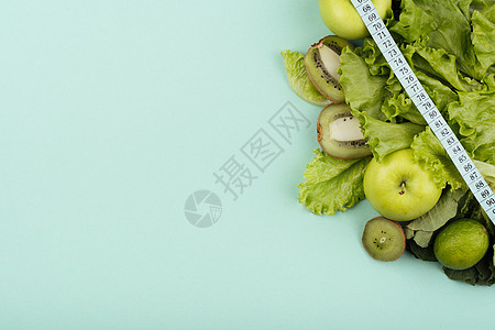 绿色水果 具有测量复制空间图片