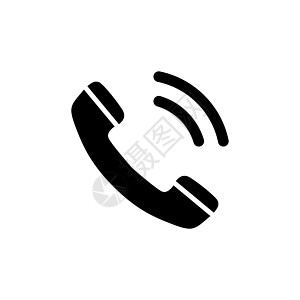 电话听筒 CallPhone 听筒 平面矢量图标说明 白色背景上的简单黑色符号 用于 web 和移动 UI 元素的电话听筒电话听图片