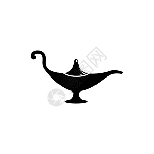 阿拉伯魔法油灯精灵灯笼矢量 平面矢量图标说明 白色背景上的简单黑色符号 用于 web 和移动 UI 元素的阿拉伯魔法精灵油灯标志图片