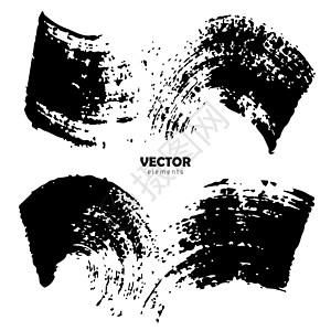 在白色背景上以黑色设置画笔形状矢量描边 手绘田庄元素 水墨画 肮脏的艺术设计 文本引用信息公司名称的位置涂鸦插图学校曲线织物墨水图片