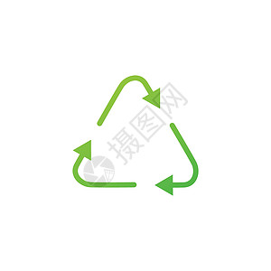 绿色箭头回收生态三角符号 回收标志 循环图标 回收材料符号 在白色背景上孤立的股票矢量图生命周期标识织物思考标签垃圾圆圈脚印物品图片