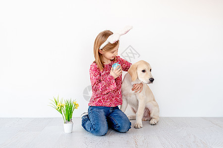 女孩拥抱年轻小狗耳朵友谊喜悦猎犬幸福女性哺乳动物女学生兔子乐趣图片