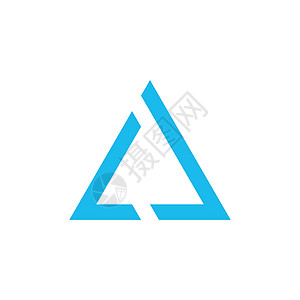 三角科技企业标志设计模板 在白色背景上孤立的股票矢量图图片