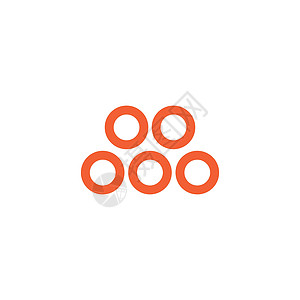 五个圆圈标志丰富多彩的设计模板 五点社会标志 在白色背景上孤立的股票矢量图图片