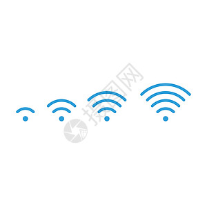 一组 WiFi 数字信号指示器 孤立在白色背景上的平面插图图片