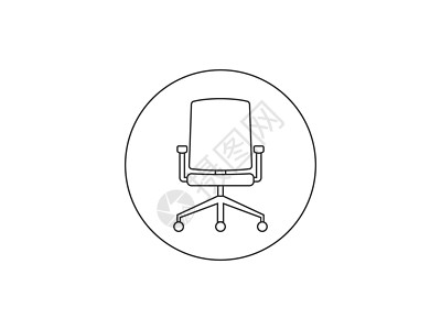 办公椅座图标 矢量插画平面设计经理黑色绘画领导工作会议老板座位白色插图图片