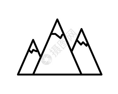 山图标 用于在白色背景上隔离的网页设计的轮廓山矢量图标图片