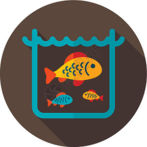 鱼在池塘或水族馆矢量 ico尾巴午餐钓鱼插图波浪眼睛动物鳟鱼图片