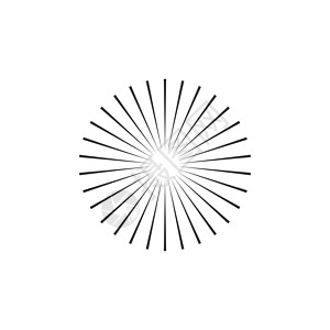 同心光束射线几何圆元素 在白色背景上孤立的股票矢量图图片