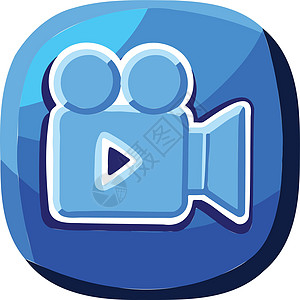摄像机蓝色蓝色矢量图标符号按钮播送生产网络娱乐互联网创造力屏幕电影框架图片