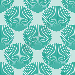 带有贝壳的无缝图案 用于包装纸壁纸网页背景等 矢量图  EPS1海滩插图风格打印热带墙纸海洋生活艺术纺织品图片