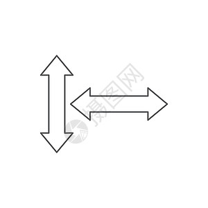 四个方向的线性双箭头图标 网页导航 白色背景上的简单轮廓元素矢量图插图圆形中风箭头网络交换反射标识按钮图片