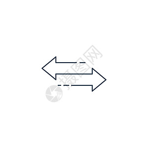 四个方向的线性双箭头图标 网页导航 白色背景上的简单轮廓元素矢量图中风按钮网络圆形插图箭头交换反射标识图片