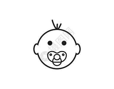 婴儿图标 矢量插画平面设计用户微笑男性家庭男人插图卡通片胡须乐趣笑脸图片