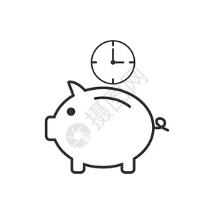 省钱图标 矢量插画平面设计插图货币银行经济支付营销硬币小猪宝藏财富图片