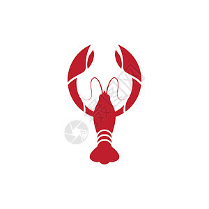 龙虾标志设计菜单螃蟹市场卡通片小吃小龙虾烹饪插图餐厅标签背景图片