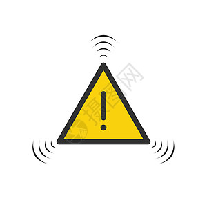 黄色闪烁的危险警告注意标志 警告图标安全说明 在白色背景上孤立的股票矢量图网络信号交通咨询互联网街道预防三角形风险黑色图片