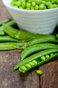 新鲜的绿豆食物营养豆类豆荚蔬菜木头农业素食主义者健康养分图片