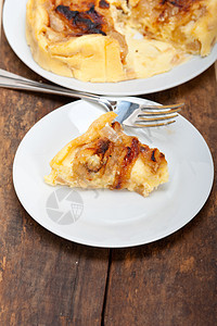 新鲜梨饼黄色馅饼焦糖烹饪食谱食物蛋糕早餐水果美食图片
