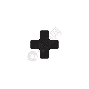 添加加号十字图标 加法数学符号 医疗健康符号 在白色背景上孤立的股票矢量图圆圈阴影网络援助医院救护车互联网药店安全按钮图片