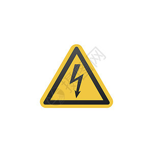 危险高压符号的黄色标志 在白色背景上孤立的股票矢量图电气插图活力灯光安全力量三角形选民警报贴纸图片